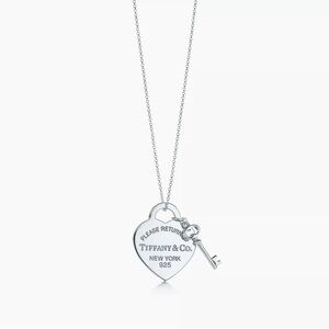 Tiffany & Co. Silver Heart and Key Necklace
